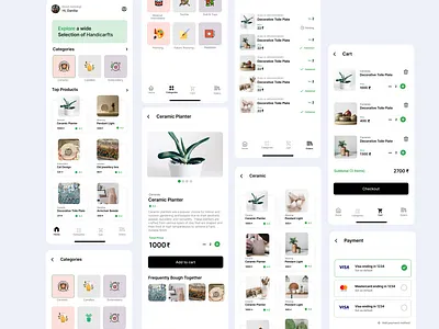 TaanaBaana- Handicraft Product Selling and Delivery App ceramic product handicraft app mobile app uius web app