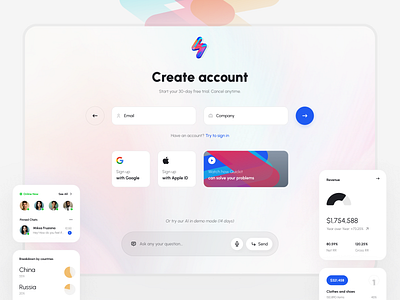 Light Sign Up Page for Quickit UI Kit dashboard design field finance free freebie kit login quickit register sign in sign up template theme udix ui ux web white widget