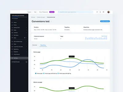 Test in progress / Reporting branding dark design fields illustration list minimalism modal ui ux copy