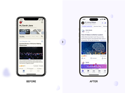 App Design - Before & After before after case study design process ios mobile app mobile design revamp redesign revamp swish ui design ui transformation