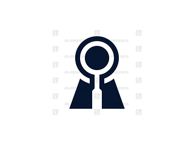 Keyhole Search Logo For Sale branding building design door estate glass graphic design home key keyhole lock logo magnifying minimal negative privacy private search secret space