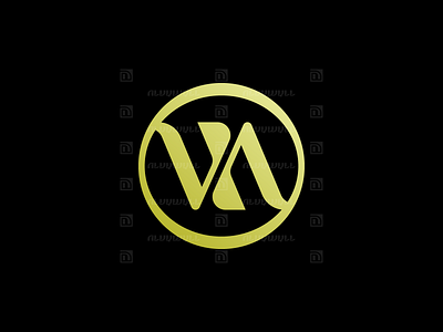 Golden Letter Va Logo For Sale a aa ambigram av beauty branding design elegant flat golden graphic design initial letter logo luxury minimal monogram v va vv