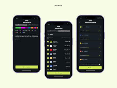 Chain Abstraction - Manual and Smart Selection of Accounts abstraction account abstraction accounts blockchain bottom sheet modal chain abstraction chains crypto cryptocurrency decentralized design figma lemon minimal networks segmented controls ui ux uxdesign vibrant