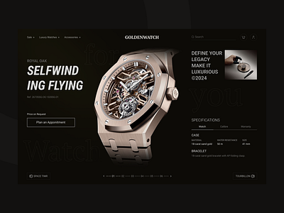 Luxurious Watches Landing UI design interface landing layout luxury minimalistic modern page ui ux watch web website