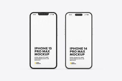 iPhone 13 and iPhone 14 Mockup 13 14 apple design device device mockup ios iphone iphone mockup max mockup phone pro psd screen smartphone template