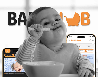 Babyhub (Baby & Mother Essentials App & Web Design) animation app design baby branding illustration kid logo mobile design mother ui web design website design