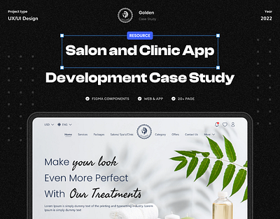 Golden (Salon/Spa/Clinic Web & App Design) app design clinic graphic design salon service spa ui web design website design