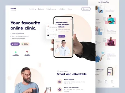 Online Doctor App Landing Page app landing page clinic website cro framer high converting landingpage hospital website uiux iosandroid landing page uiux design medical app medical website mental health websitr nocode website online consultation online doctor platform product design uiux design web design webflow website uiux design