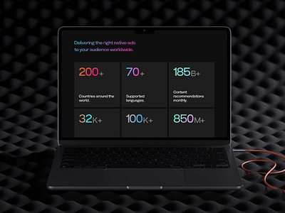 Stats dark dashboard design gradient layout minimal portfolio stats typography ui web website