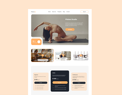 Pilates Studio - Website Landing Page | Design Concept concept design interface landingpage pilates uidesign webdesign website