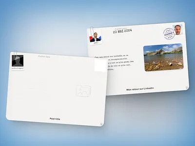 Post - Empty & Filled state branding graphic design linkedin media minimalist polarooid post postard saas social media stamp text