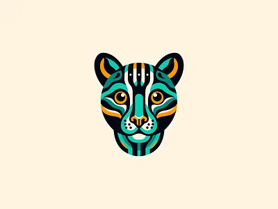 Ocelot Logo animal branding cat cute design emblem feline geometric icon identity illustration lines logo mark mascot ocelot premium sports symbol vector