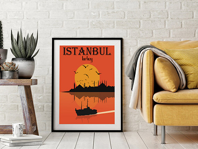 Istanbul Retro Travel poster design branding creative design graphic design illustration retro travel poster vector vintage