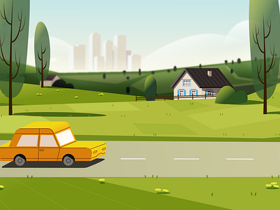 A trip out of town 2dmotion animation explainer illustration motion graphics styleframe vector