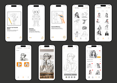 Sketching Mobile app Design app design art figma logo mobile app redesign ui uiux userinterface ux