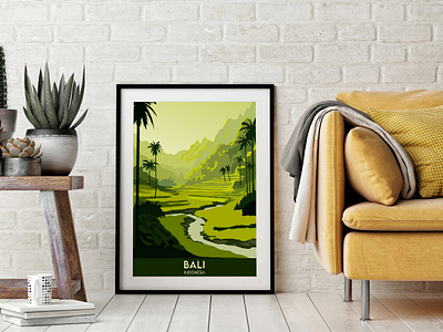 bali, retro travel poster design bali branding creative design graphic design graphicdesign illustration retro travel poster vector