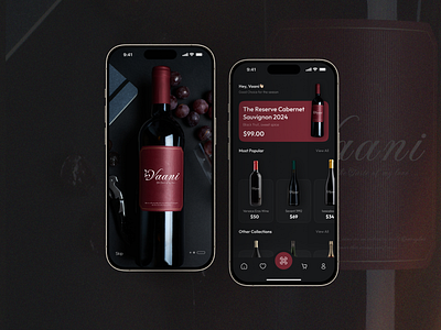 Wine App Design - Liquor appdesign branding dark darktheme dribbble best shot figma liquor logo ui ux vector wine wineapp