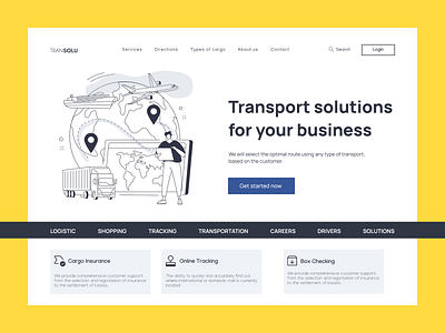 Landing page Web Design Transport solutions for your business business design desing landing solutions transport ui ux web