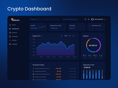 Crypto Dashboard project design ctypto dashboard design project ui ux web