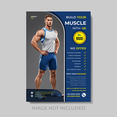 Fitness Flyer Template design template graphic design information poster logo