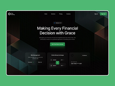 Fintech Website Design Concept banking blockchain crypto dark designinspiration digitalbanking finance financialtechnology fintech hero landing minimal mobileapp moneymanagement ui uidesign userinterface uxui web webdesign