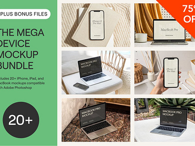 Device Mockup Bundle branding device mockup bundle free mockup free mockup bundles ipad mockup iphone mockup iphone mockup bundle macbook mockup mockup psd realistic mockups social media mockups website mockups