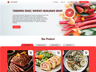 Huge Treehouse Web Design Concept (Healthy Food Online Shop) branding design figma graphic design minimalist modern ui uiux ux web web design