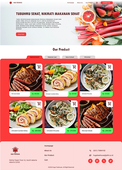 Huge Treehouse Web Design Concept (Healthy Food Online Shop) branding design figma graphic design minimalist modern ui uiux ux web web design