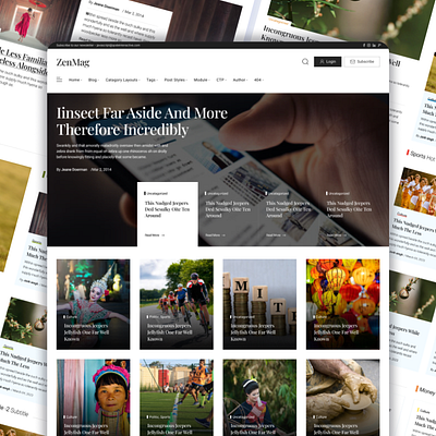 ZenMag blog landing page magazine news website ui ui design