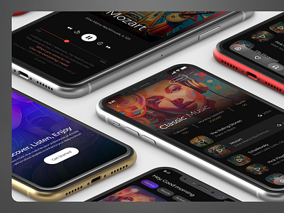 Gana Music App ai andorid branding flight booking food graphic design hotel illustrator ios latest trend logo design mobile app onboarding screen prototyping room booking typogrpahy ui ux website design wireframe