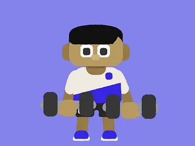 Gym Day 3d after effects animation blue boy dribble dumbbell exercise fitness gym motion motion design motion designers motion graphics and animation motion graphics designer protein weights