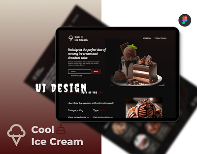 Ice Cream and Cake Shop One Page UI Design figma one page ui