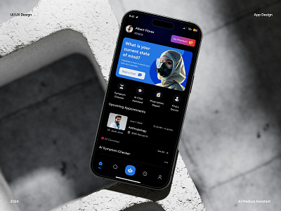 AI Medical Assistant Mobile App Design ai ai app ai medical assistant app design app ui app ui design figma medical medical app medical assistant medical chatbot medical mobile app mobile app mobile app design mobile app ui ui uiux ux