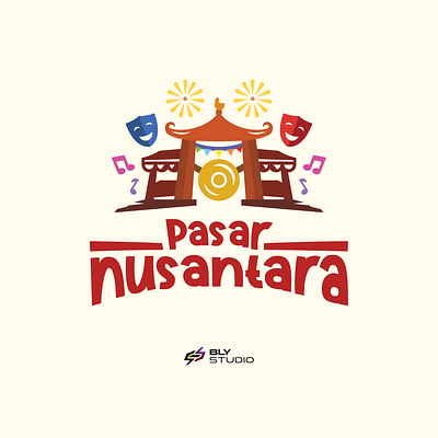 Pasar Nusantara brand branding design event logo graphic design illustration illustrator indonesia logo market ui vector