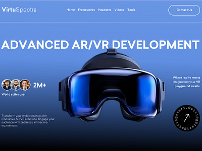 Advanced AR/VR Development Landing Page Design design figma graphic design landing page ui uiux ux website