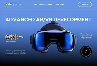 Advanced AR/VR Development Landing Page Design design figma graphic design landing page ui uiux ux website