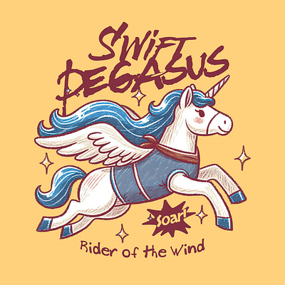 Swift Pegasus cartoon cute design funny hand drawn kittl pegasus pop culture print on demand printondemand t shirt t shirt design tshirtdesign unicorn