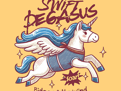 Swift Pegasus cartoon cute design funny hand drawn kittl pegasus pop culture print on demand printondemand t shirt t shirt design tshirtdesign unicorn