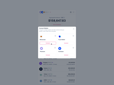 Chain Abstraction: Connect Wallets blockchain crypto defi design figma product ui