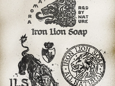 Iron Lion Soap animal art artifact bazaar brushes ephemera ipad iron lion lion art lion tattoos matchbook matchbox matches postage procreate retro soap stamp texture vintage