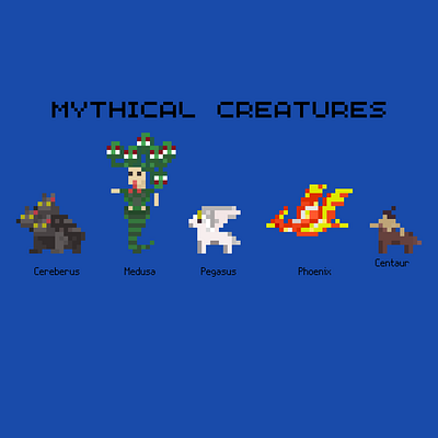 Mythical Creatures fantasy monster pixel art worldbox