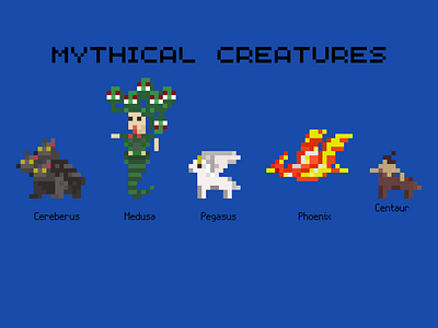 Mythical Creatures fantasy monster pixel art worldbox