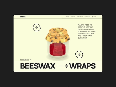 Beeswax Wraps Website Concept 3d animation branding clean ui concept creative concept desktop food homepage illustration jam landing lemon main page spline ui ux website