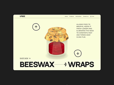 Beeswax Wraps Website Concept 3d animation branding clean ui concept creative concept desktop food homepage illustration jam landing lemon main page spline ui ux website