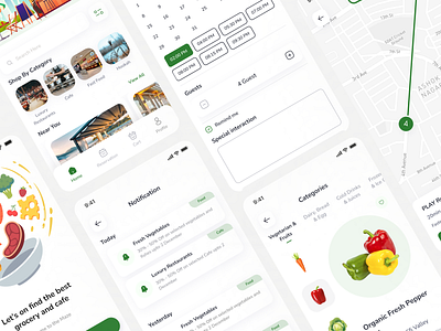 Grocery and Cafe Mobile App cafe app grocery app mobile app ui ux