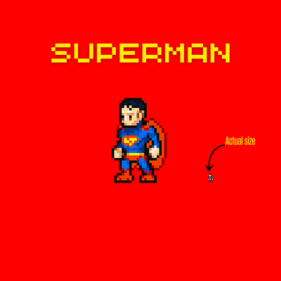 Superman batman pixel art superhero superman