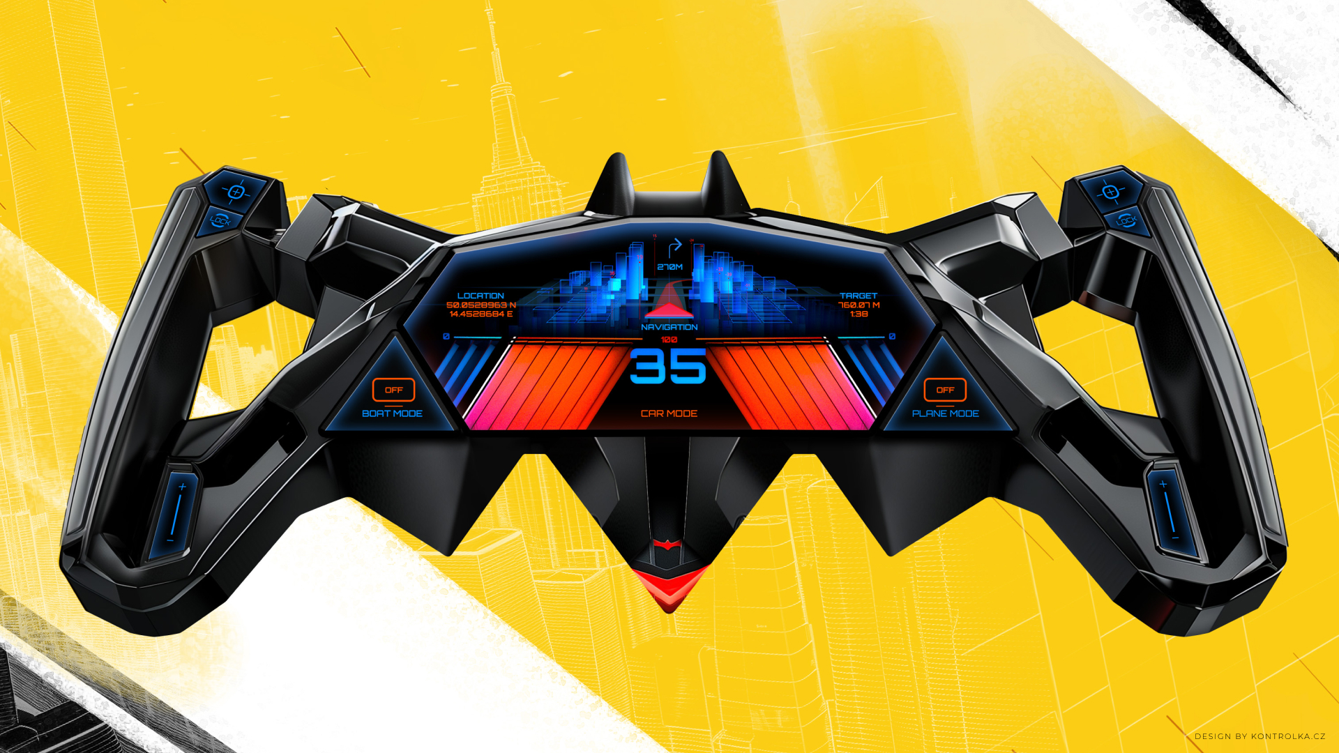 Batman Anniversary animation bat batman batmobile button car cluster concept design hmi illustration inspiration motion navigation power speed steering wheel ui vehicle