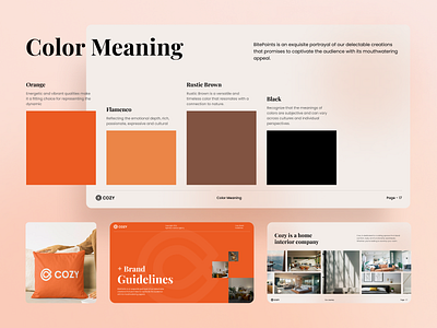 Cozy - Brand Guidelines - Color Meaning brand identity branding company branding identity presentation presentation design presentation kit