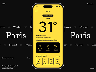 Clear Skies: Elegant Mobile Weather App ☀️ app branding design graphic design illustration logo typography ui ux vector