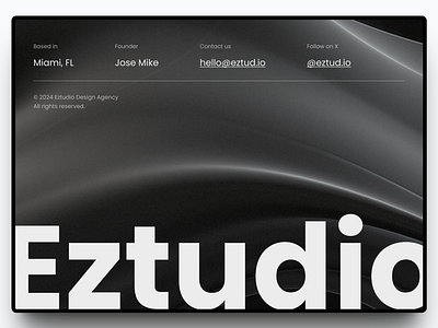 Eztudio - Footer Design darkui design figma footer minimalism ui uidesign userinterface webdesign websiteui
